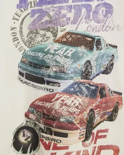 Boys White Year Zero Car Print T-Shirt