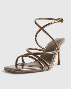 Bronze Wrap Around Tube Heels