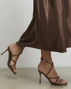 Bronze Wrap Around Tube Heels