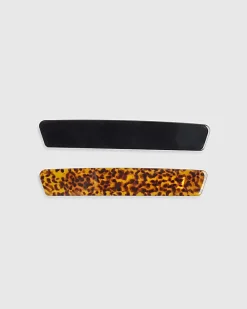 Brown 2 Pack Barrette Hair Clips