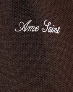 Brown Slim Fit Textured Midweight T-Shirt