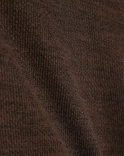Brown Banded Hem Drape Top