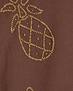 Brown Beaded Mini Skirt