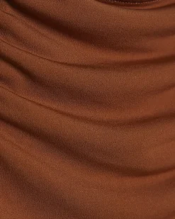 Brown Beaded Strap Cami Top