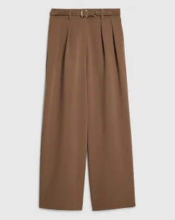 Brown Belted Wide Leg Trousers