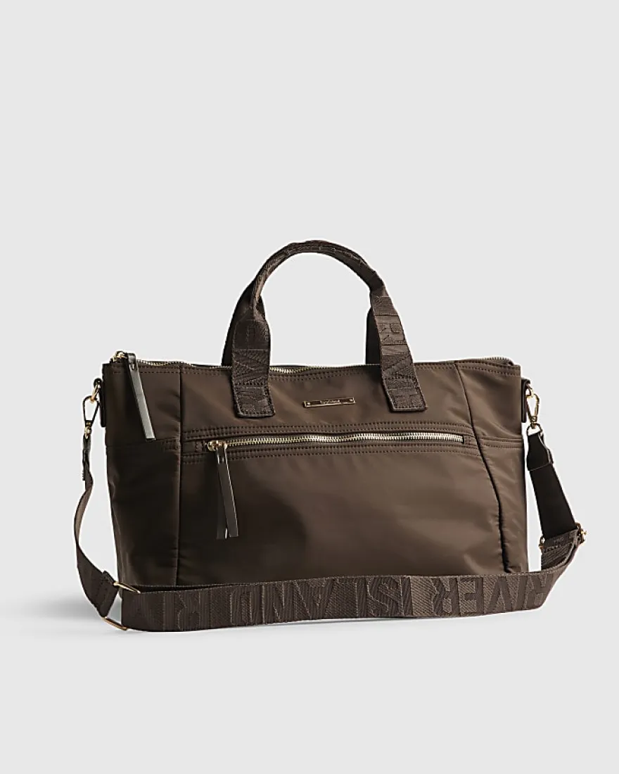 Brown Cabin Size Logo Holdall