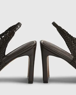 Brown Caged Heeled Sandals