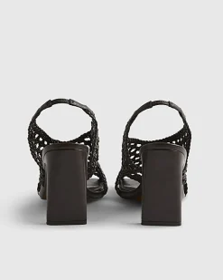 Brown Caged Heeled Sandals