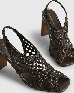 Brown Caged Heeled Sandals