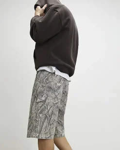 Brown Camouflage Denim Jorts