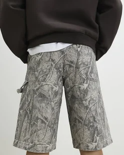 Brown Camouflage Denim Jorts