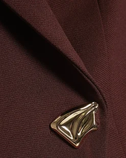 Brown Cap Sleeve Twill Waistcoat
