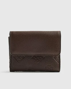 Brown Charm Detail Mini Foldout Purse
