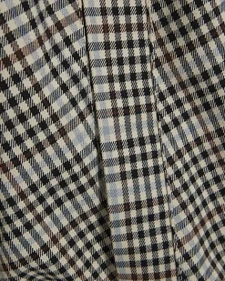 Brown Check Bubble Hem Bomber Jacket