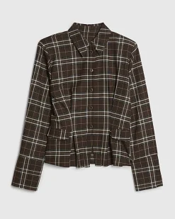 Brown Check Fitted Tailored Shirt