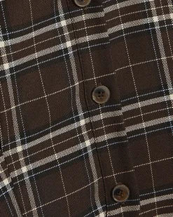 Brown Check Fitted Tailored Shirt