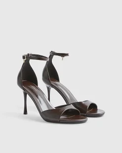 Brown Closed Back Heeled Sandals