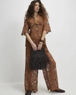Brown Crochet Trousers