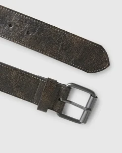 Brown Distressed Eyelet Belt