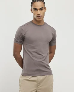 Brown Essential Muscle Fit Stretch T-Shirt