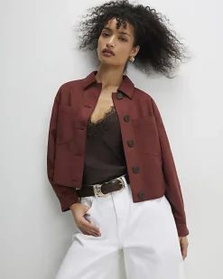 Brown Faux Suede Overshirt