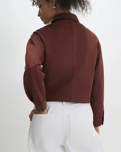 Brown Faux Suede Overshirt