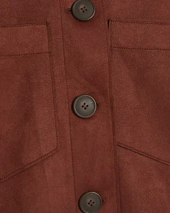 Brown Faux Suede Overshirt