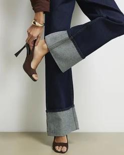 Brown Faux Suede Slingback Heeled Sandals