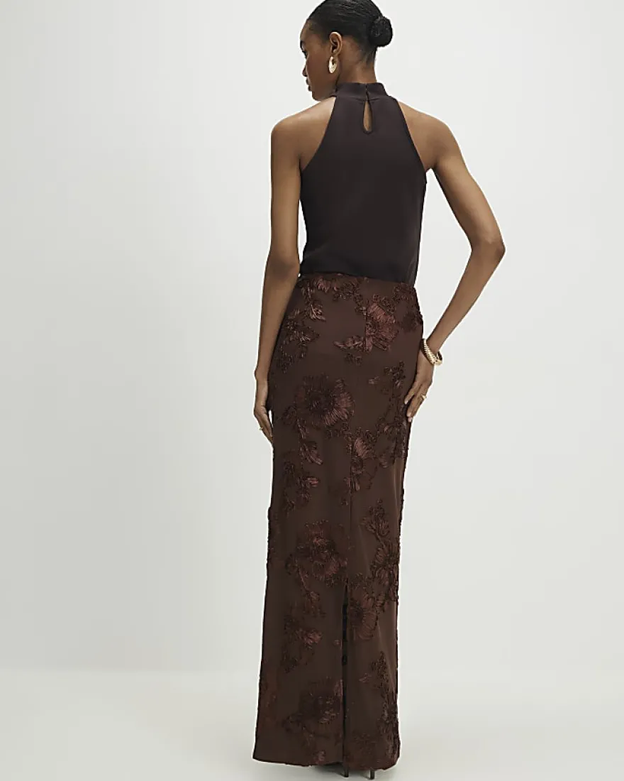 Brown Floral Cornelli Maxi Skirt