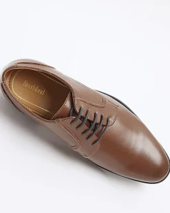 Brown formal derby shoes