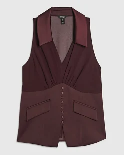 Brown Halter Corset Blouse