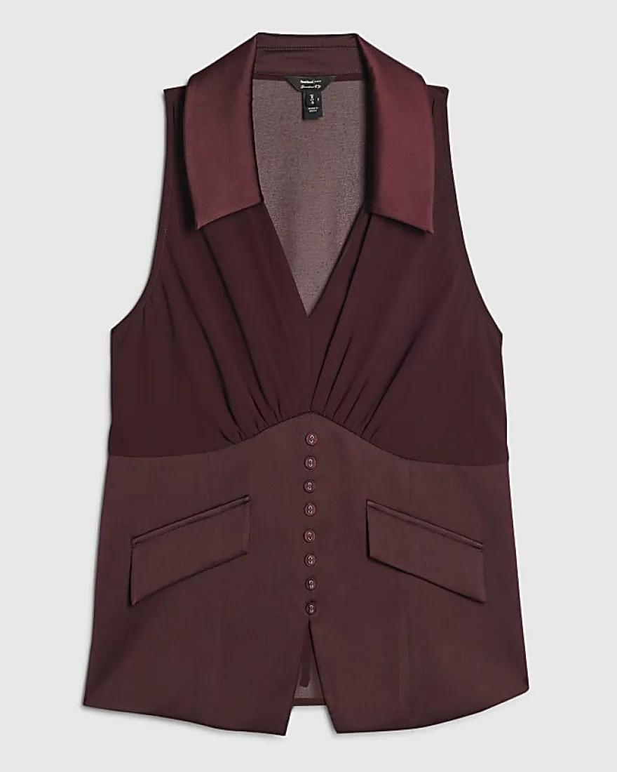 Brown Halter Corset Blouse