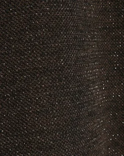Brown High Neck Glitter Top