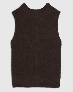 Brown Knitted Sleeveless Tank Top