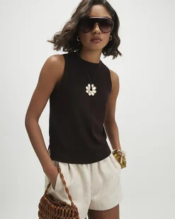 Brown Knitted Vest Top
