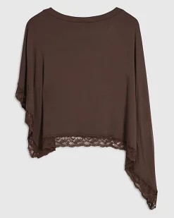 Brown Lace Trim Cape
