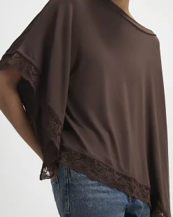 Brown Lace Trim Cape