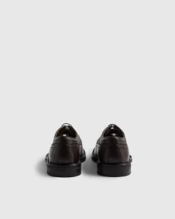 Brown Leather Chunky Brogue Shoes