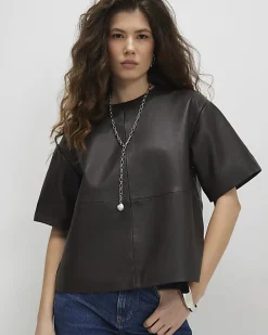 Brown Leather T-Shirt