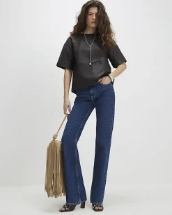 Brown Leather T-Shirt