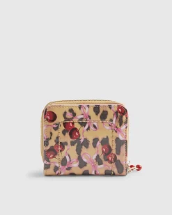 Brown Leopard Cherry Patent Mini Purse