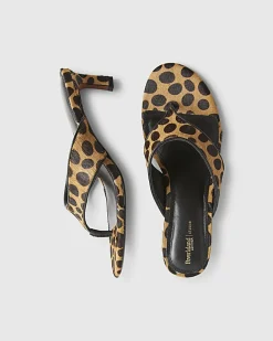 Brown Leopard Print Toe Thong Mule Sandals