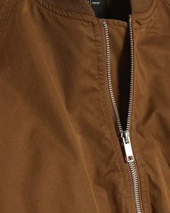Brown Long Sleeve Bomber Jacket