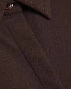 Brown Long Sleeve Shoulder Padded Shirt