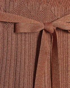 Brown Metallic Knit Vest Top