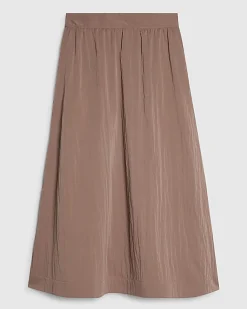 Brown Midi Full Skirt