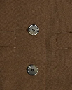 Brown Military Nipped Waistcoat