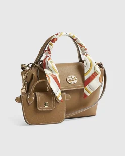 Brown Mini Flap Cross Body Bag
