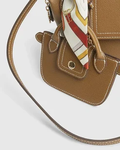 Brown Mini Flap Cross Body Bag