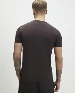 Brown Muscle Fit Lightweight Stretch T-Shirt